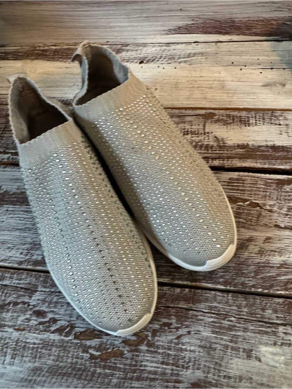 Cynthia Rowley Gray Slip-On Sneakers with Sparkle